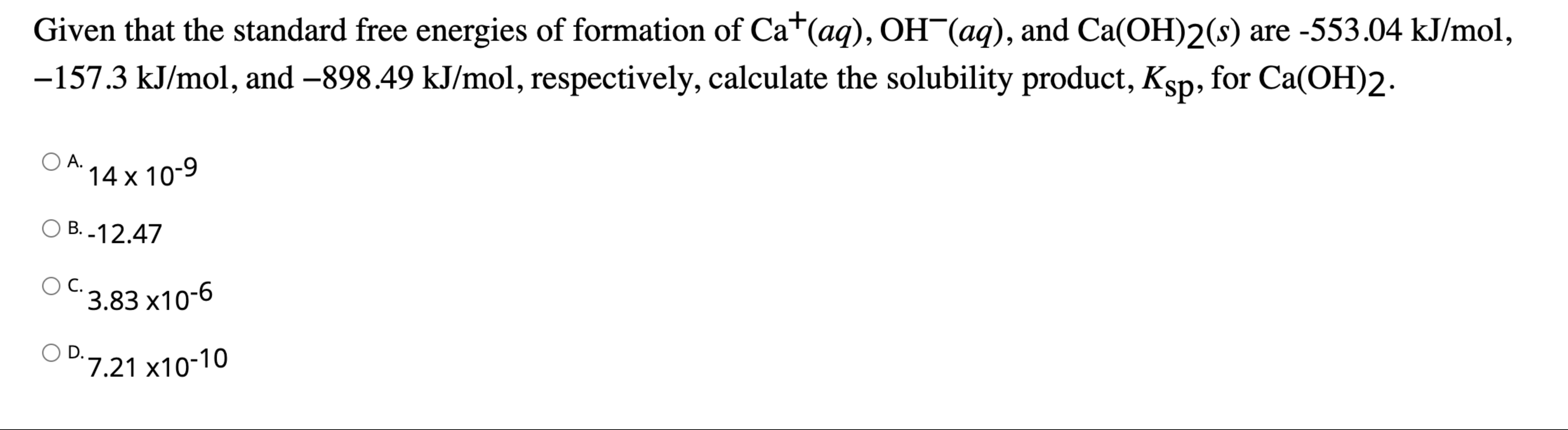 Solved Given that the standard free energies of formation of | Chegg.com