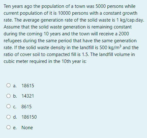Solved Ten years ago the population of a town was 5000 | Chegg.com