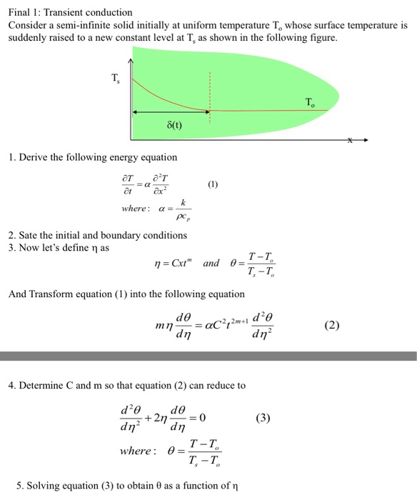 Solved Final 1: Transient conduction Consider a | Chegg.com