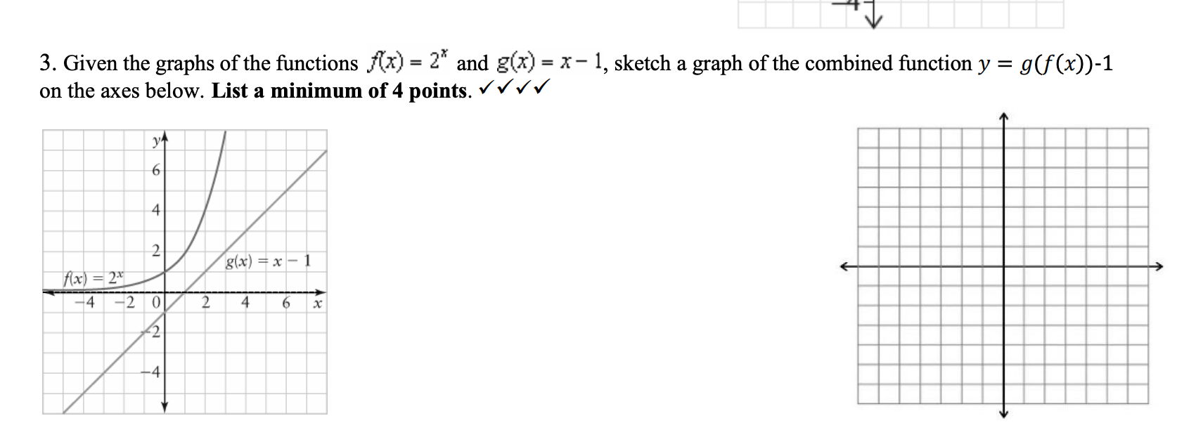 Solved 3. Given the graphs of the functions f(x)=2x and | Chegg.com