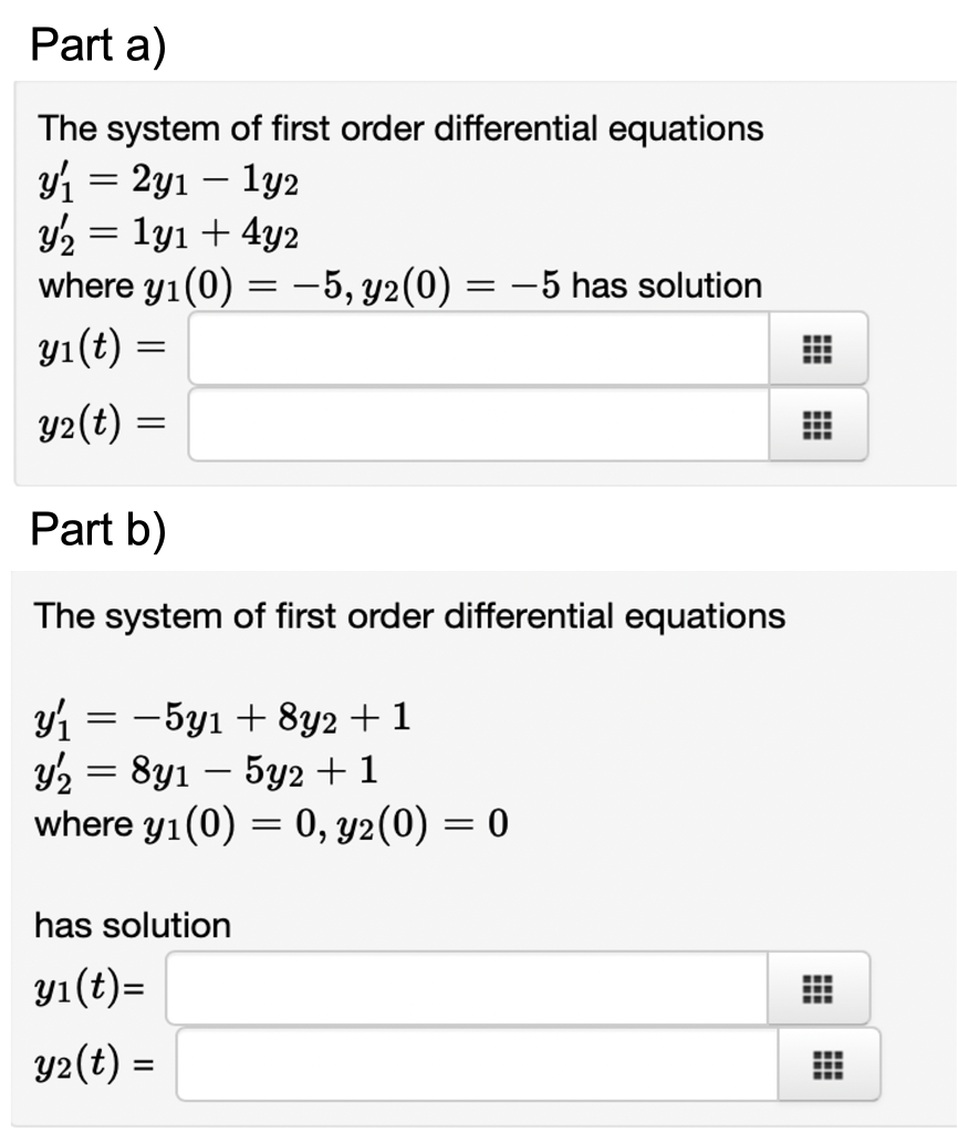 Solved The System Of First Order Differential Equations 2903