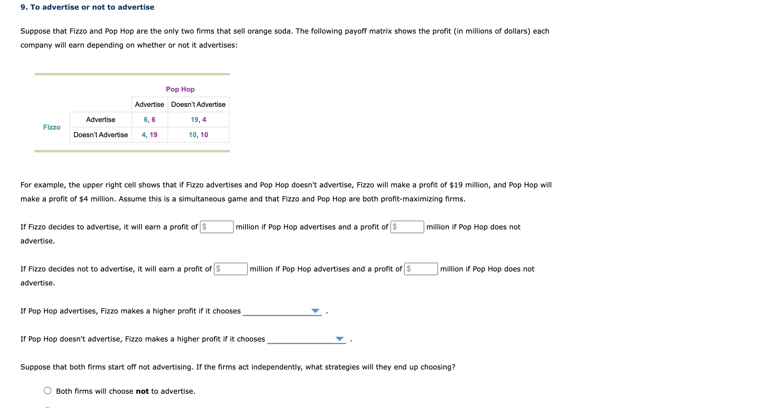 Solved Suppose that Fizzo and Pop Hop are the only two firms