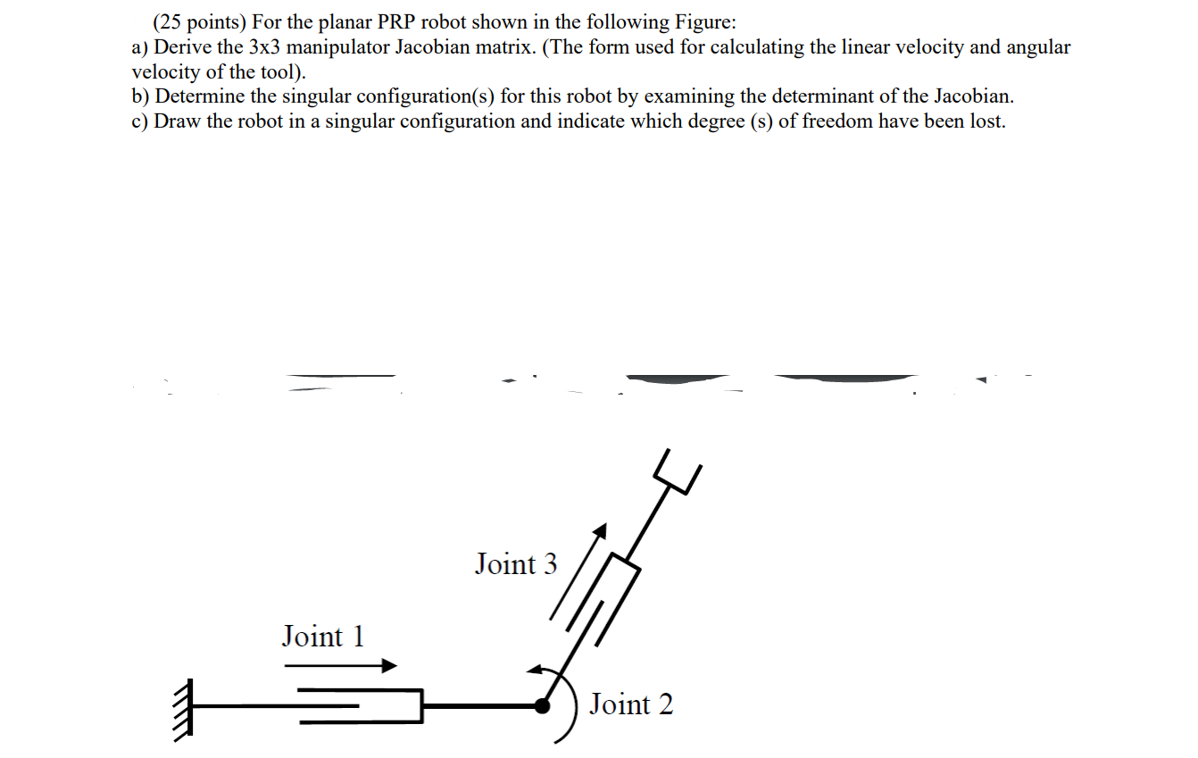 Solved ( 25 points) For the planar PRP robot shown in the | Chegg.com