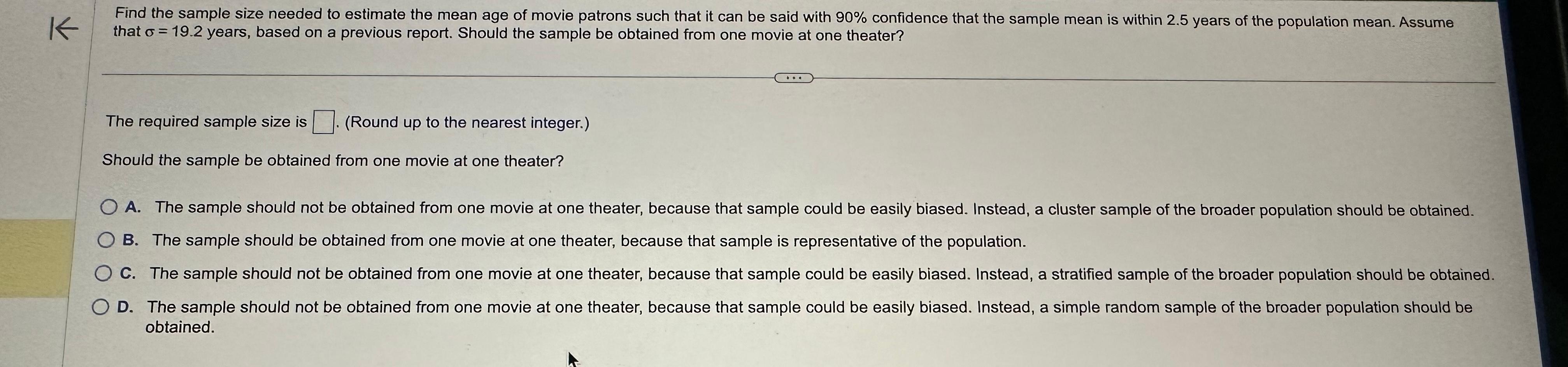 Solved that σ=19.2 years, based on a previous report. Should | Chegg.com