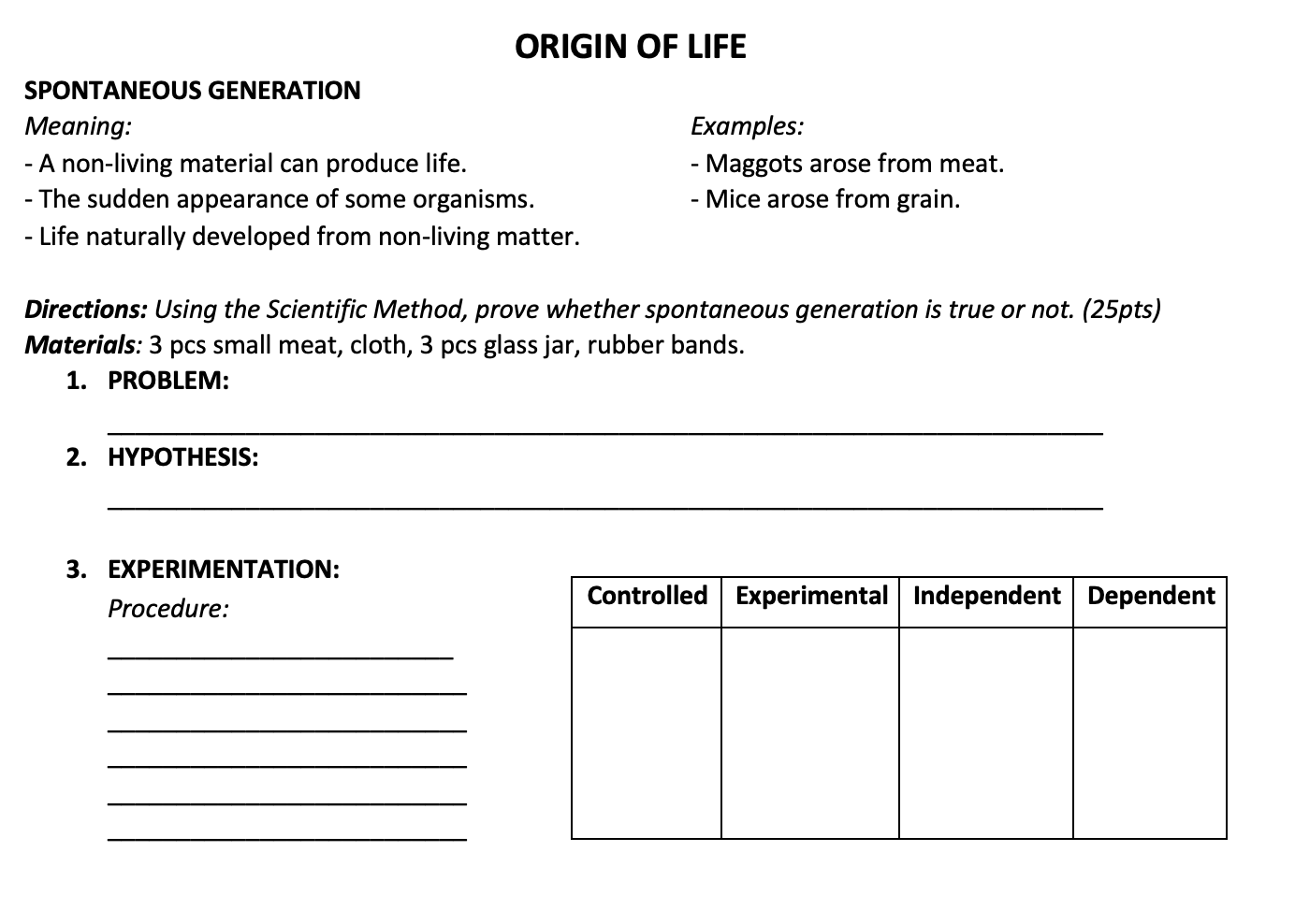 solved-origin-of-life-spontaneous-generation-meaning-chegg