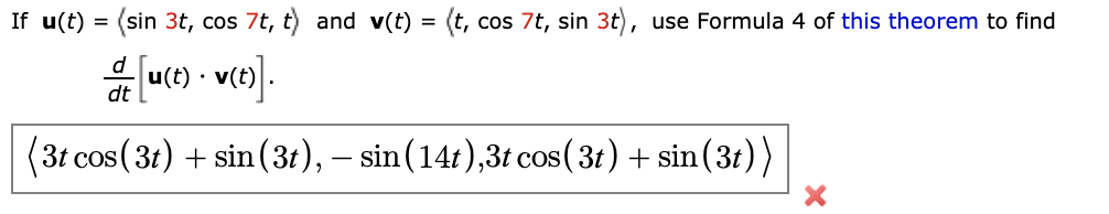 Solved If U T Sin 3t Cos 7t T And V T T Cos 7t