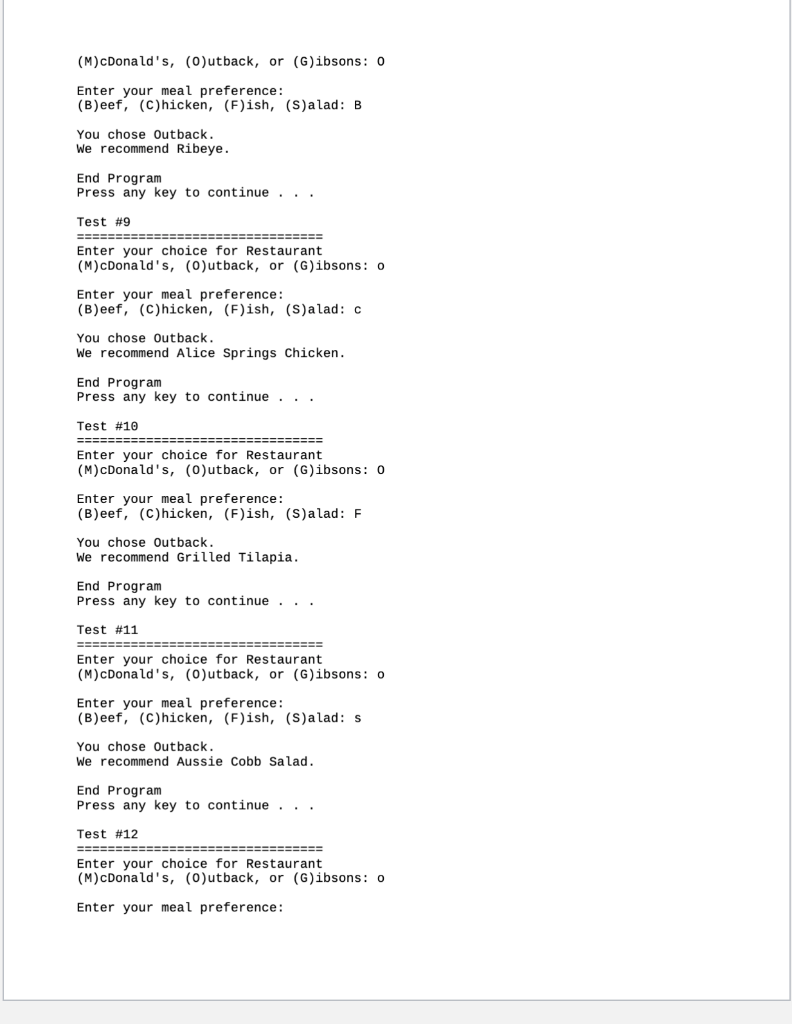 Solved Homework Lab 8 Nested If statements Write the nested | Chegg.com