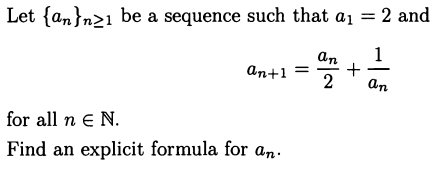 Solved Let {ann1 be a sequence such that a₁ = 2 and an | Chegg.com