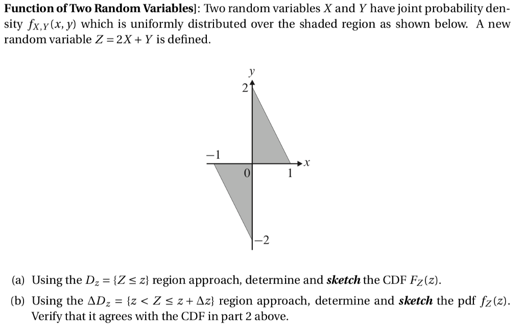 Function of Two Random Variables!: Two random | Chegg.com