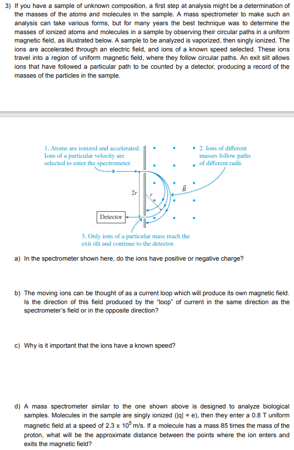 Solved 3) If you have a sample of unknown composition, a | Chegg.com