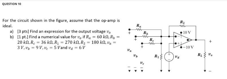 Solved QUESTION 10 R2 For the circuit shown in the figure, | Chegg.com