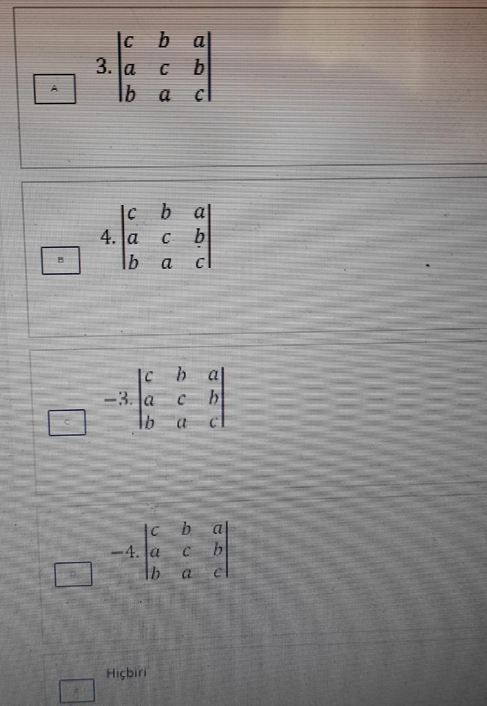 Solved C - 5b |A| = |a - 50 b – 5a 4a - 3b 4b – 30 40 – 3a | Chegg.com