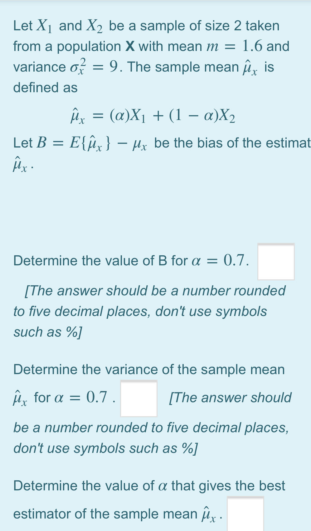 Solved Let X1 and X2 be a sample of size 2 taken from a | Chegg.com