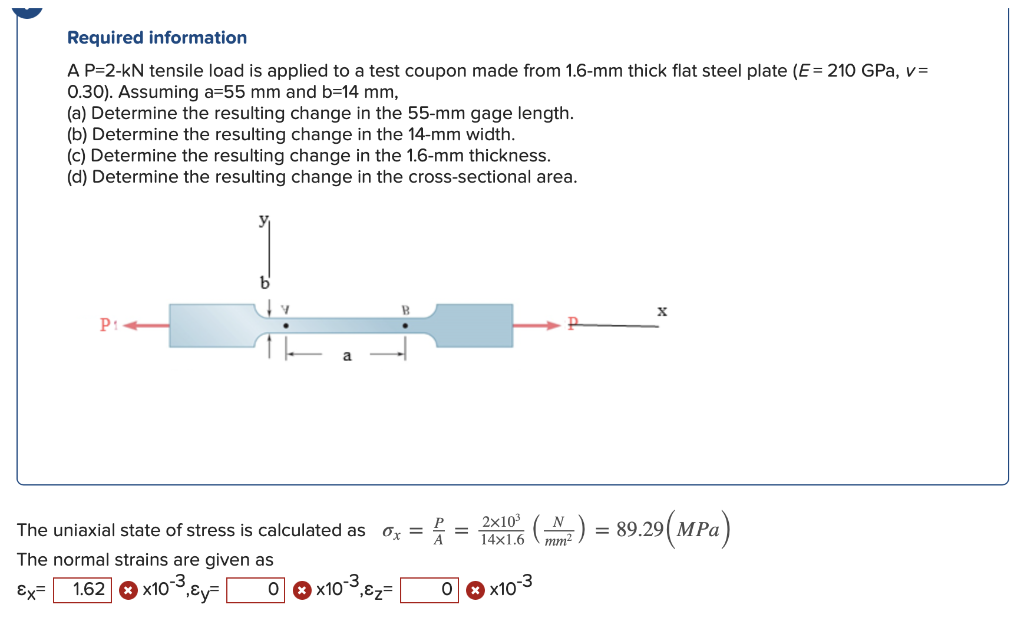 Solved Required information A P =2−kN tensile load is | Chegg.com