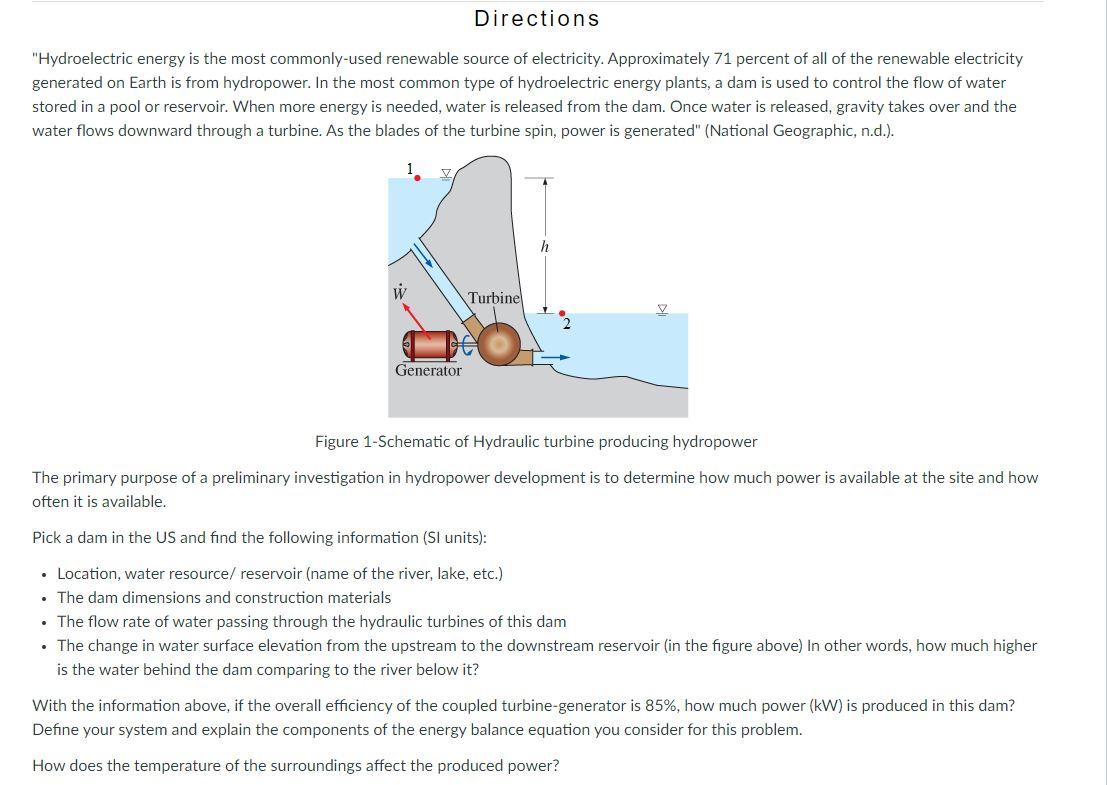 Solved Directions "Hydroelectric energy is the most
