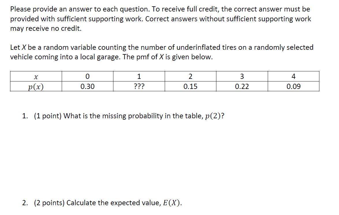 Solved Please provide an answer to each question. To receive | Chegg.com