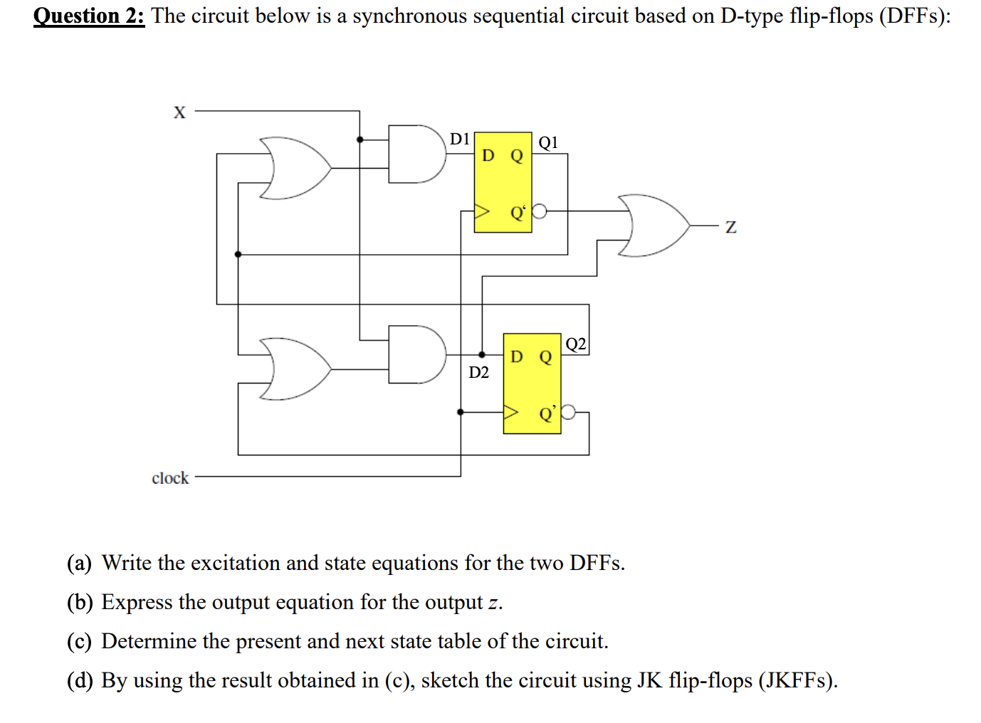 Solved Question 2: The circuit below is a synchronous | Chegg.com