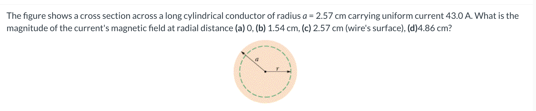 Solved The figure shows a cross section across a long | Chegg.com