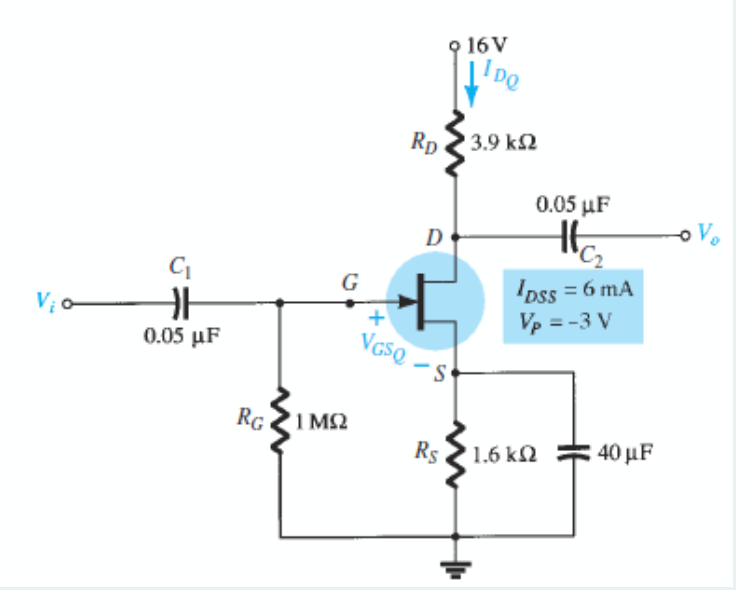 Solved A)From the given JFET amplifier as shown in the | Chegg.com