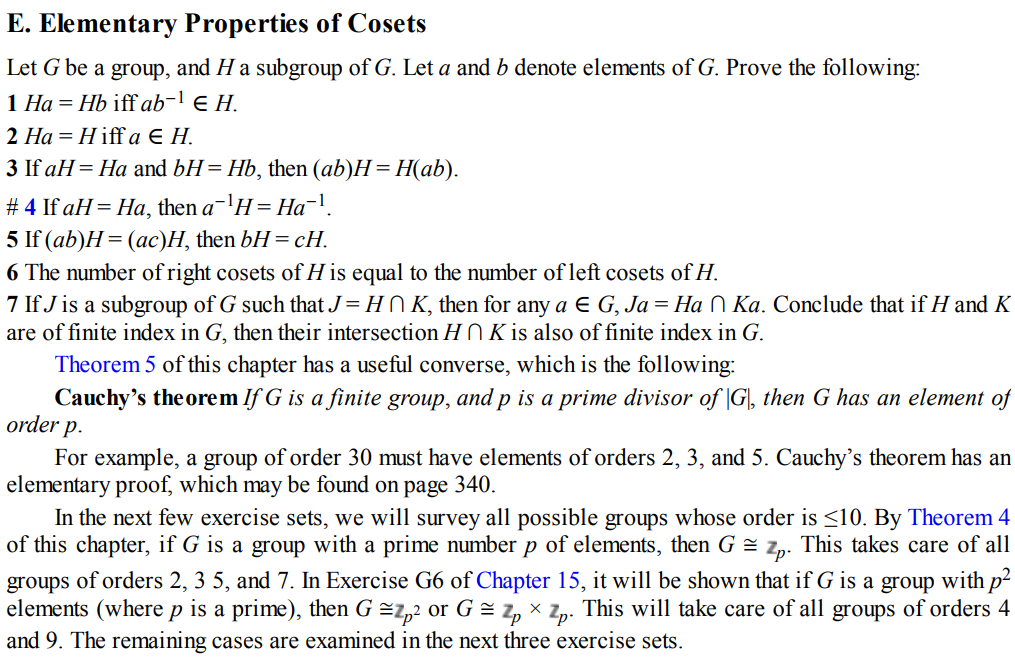 Solved This Is Over The Chapter Of Counting Cosets For | Chegg.com