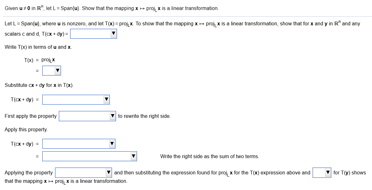 Solved Given U 0 In R Let L Span U Show That The