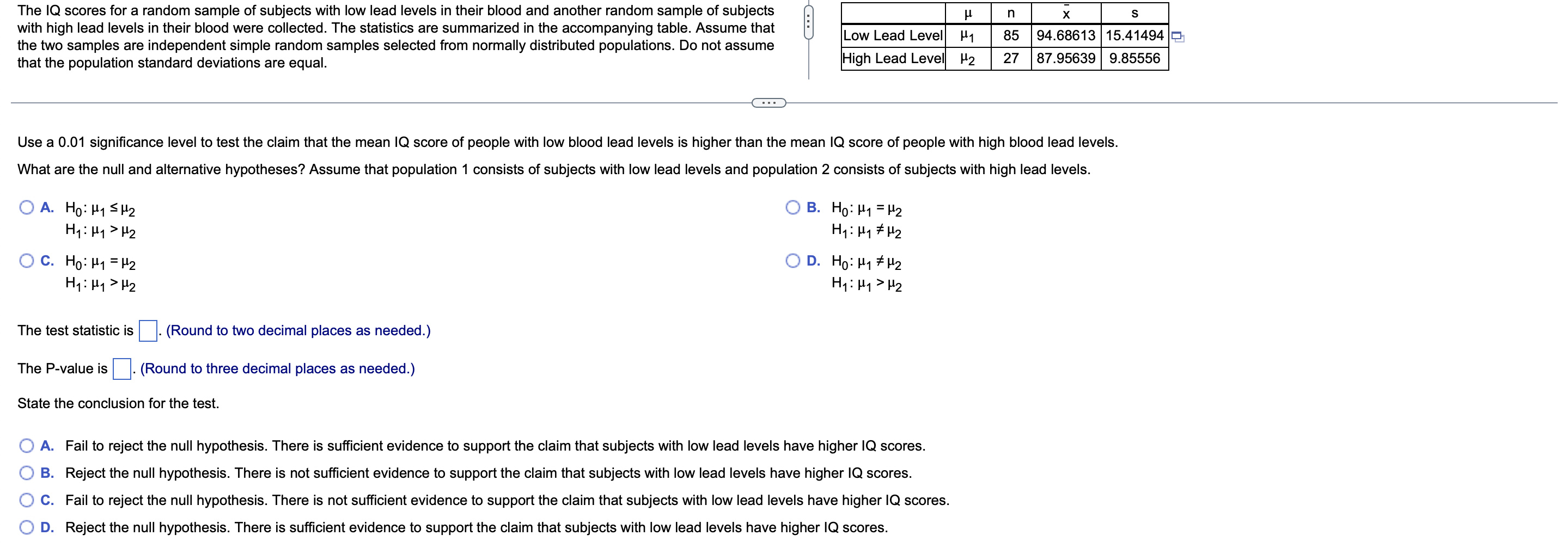 Solved n х S The IQ scores for a random sample of subjects | Chegg.com