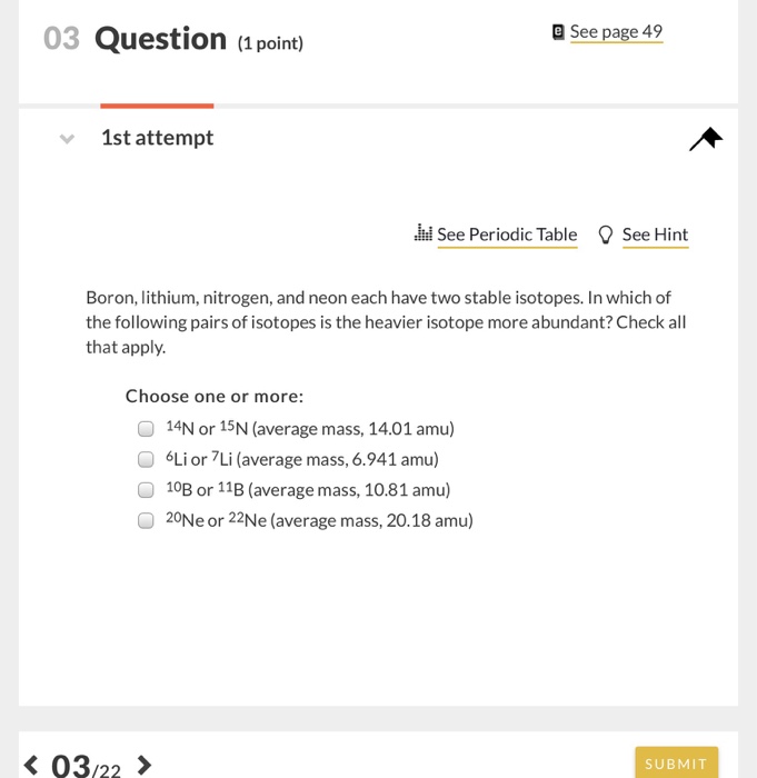 Solved 03 Question 1 point) e See page 49 1st attempt See | Chegg.com