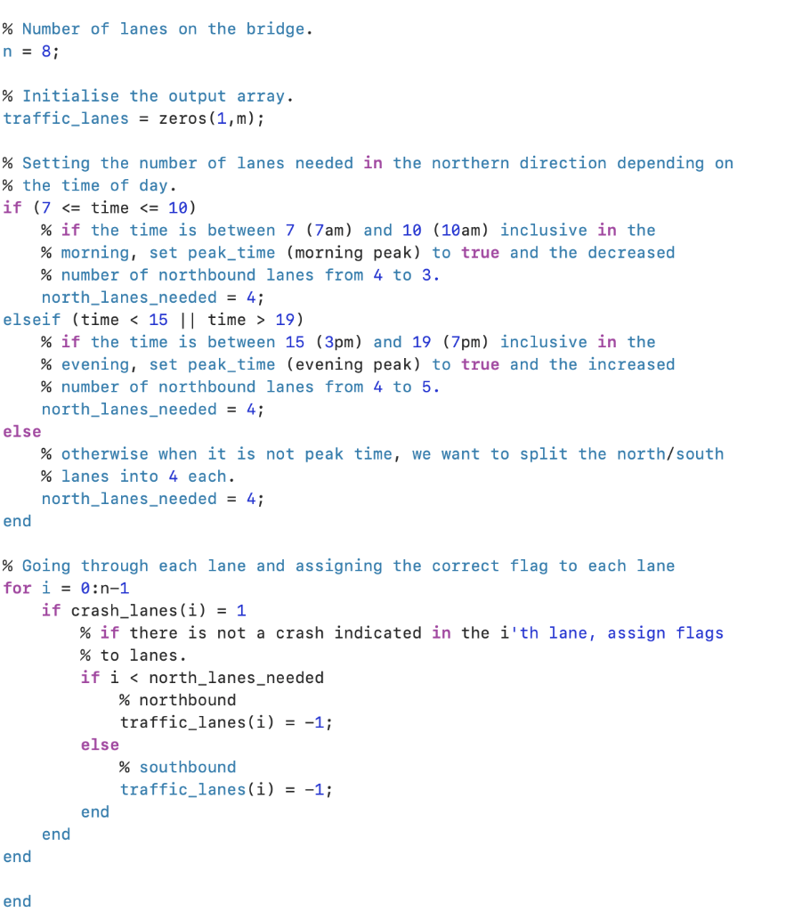 Solved |function [traffic_lanes] = | Chegg.com