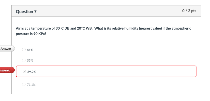 Solved Air is at a temperature of 30∘CDB and 20∘CWB. What is | Chegg.com