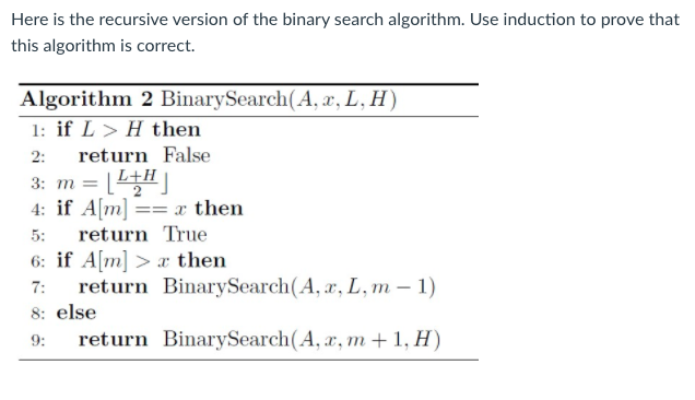 Solved Here Is The Recursive Version Of The Binary Search | Chegg.com