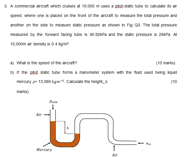 Solved 3. A Commercial Aircraft Which Cruises At 10,000 M 