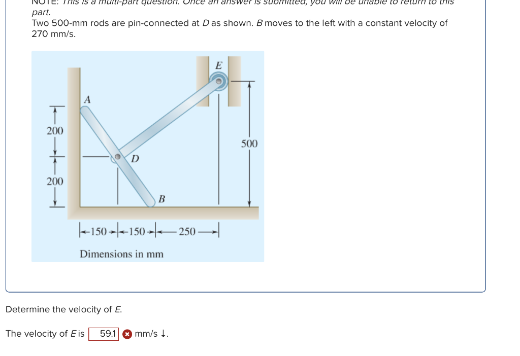 Solved Determine the angular velocity of rod DE and the | Chegg.com