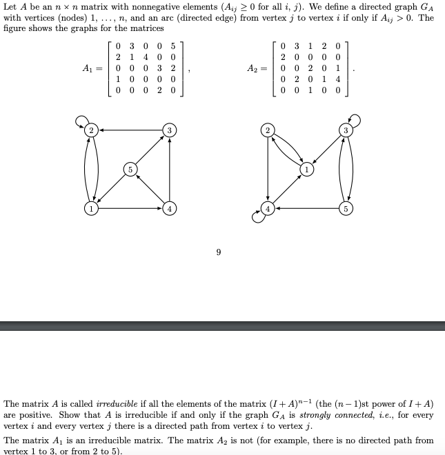 Solved Let A be an n x n matrix with nonnegative elements | Chegg.com