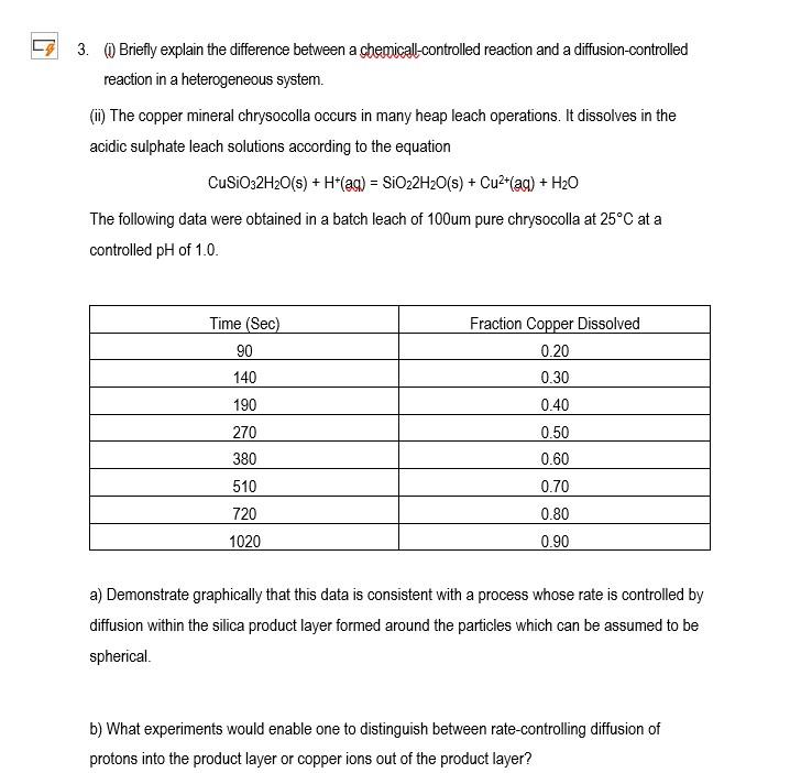 Solved 3. (i) Briefly explain the difference between a | Chegg.com