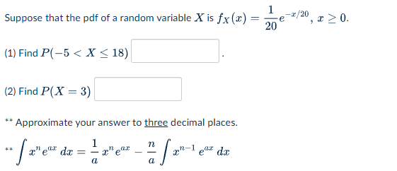 Solved Suppose that the pdf of a random variable X is | Chegg.com