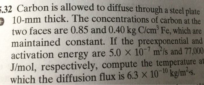 solved-32-carbon-is-allowed-to-diffuse-through-a-steel-chegg