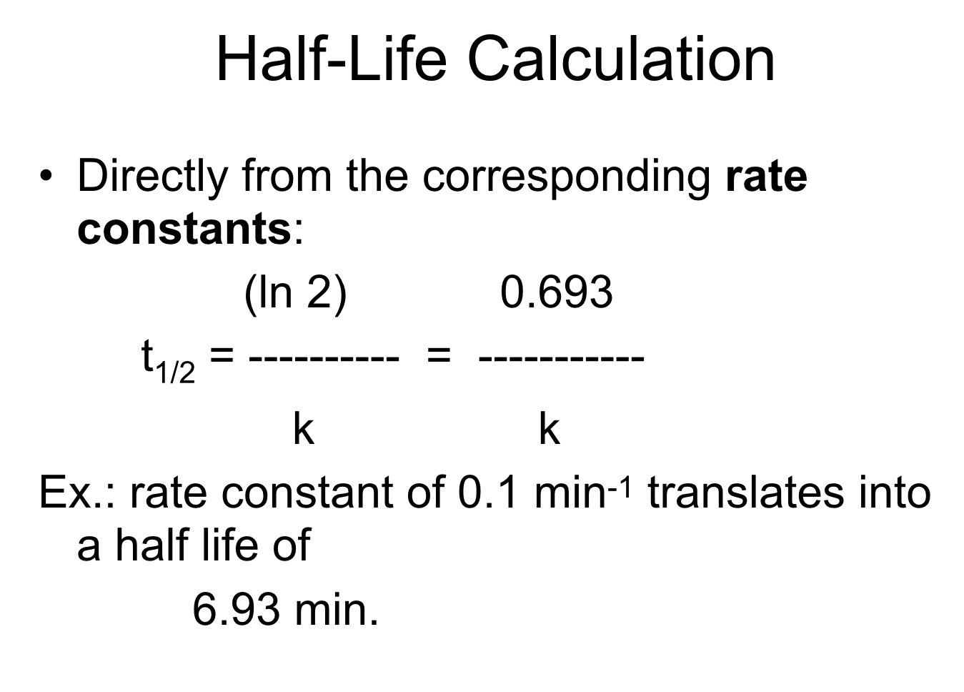 Terminal Elimination Half Life Calculation