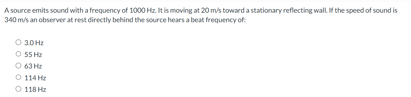 Solved A source emits sound with a frequency of 1000 ﻿Hz . | Chegg.com
