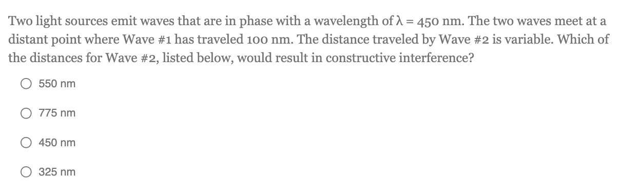 Solved Two Light Sources Emit Waves That Are In Phase With A