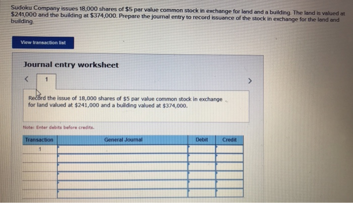 Solved Sudoku Company Issues 18 000 Shares Of 5 Par Value Chegg