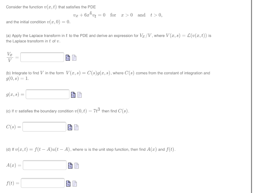 Solved Consider The Function V X T That Satisfies The P Chegg Com