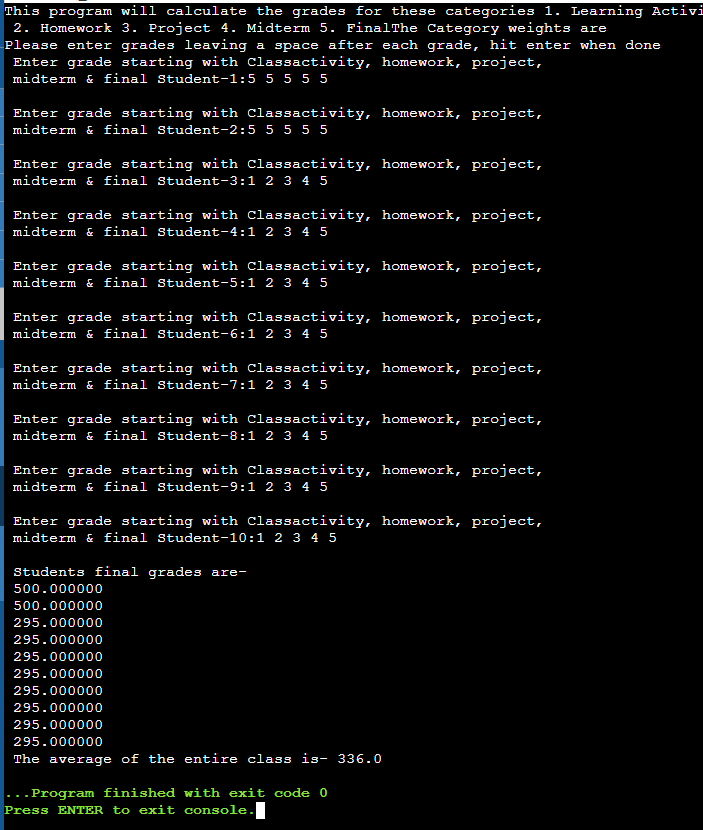 Solved I need help coding in C, my program does the correct | Chegg.com