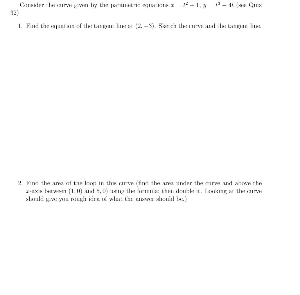 Solved Consider the curve given by the parametric equations | Chegg.com