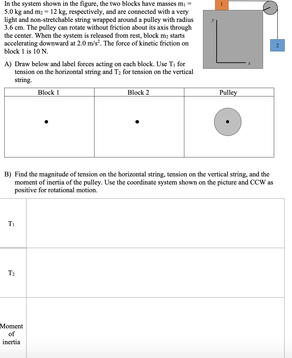 Solved In the system shown in the figure, the two blocks | Chegg.com