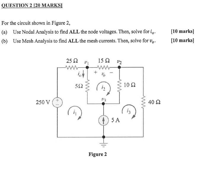 Solved QUESTION 1 [20 MARKS For the circuit shown in Figure | Chegg.com