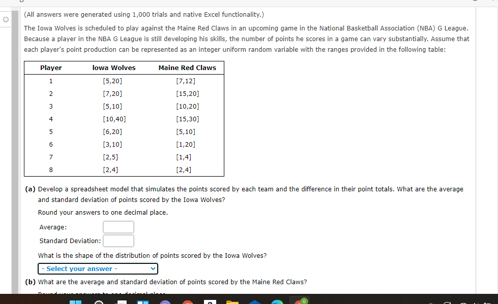 Solved o (All answers were generated using 1,000 trials and 