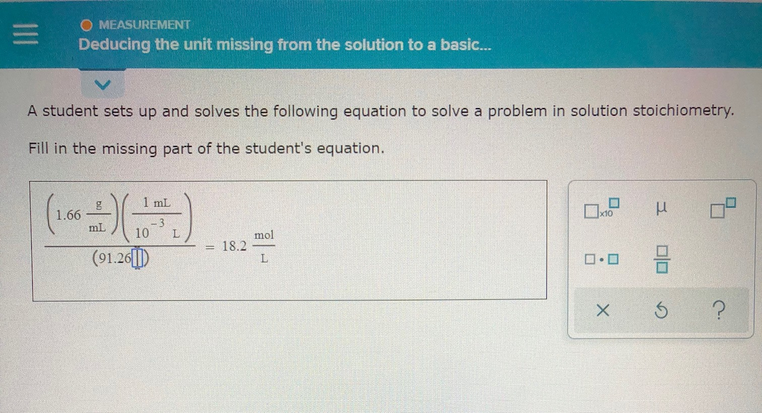 Solved A student sets up and solves the following equation | Chegg.com
