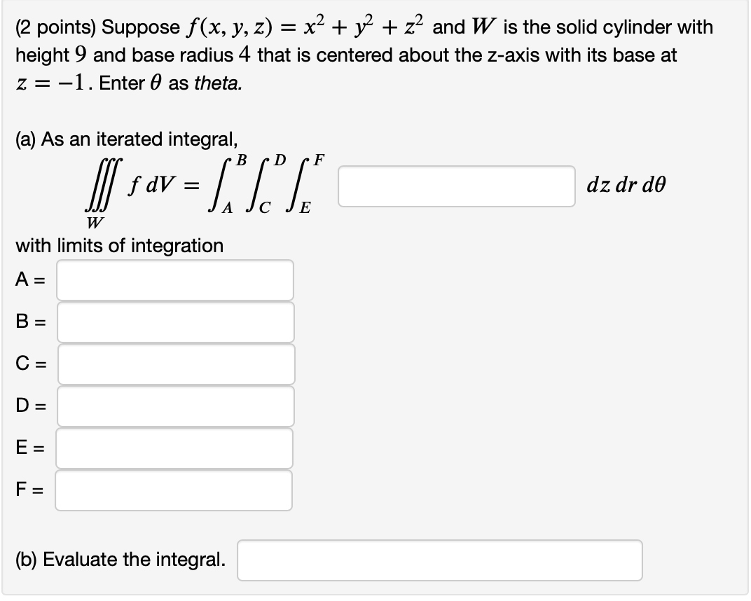 Solved 2 Points Suppose ƒ X Y Z X² Y² Z² And W Is