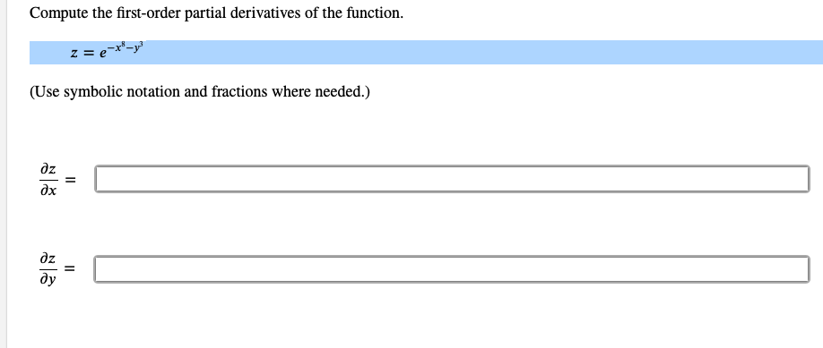 Solved Compute The First Order Partial Derivatives Of The 7843