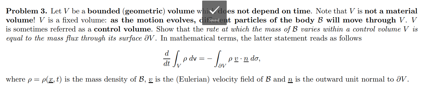 Problem 3. Let V be a bounded (geometric) volume whi | Chegg.com